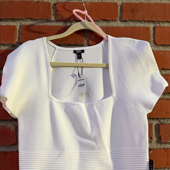 NEW WITH TAG Express Body Contour White Ribbed Dress - Picture 5 of 5